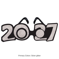 12 Pack Bulk 2027 Silver Glitter Eyeglasses New Year & Graduation Party Favors