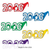 50 Pack Bulk 2026 Glittered Foil Eyeglasses asst colors