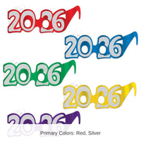 50 Pack Bulk 2026 Glittered Foil Eyeglasses asst colors