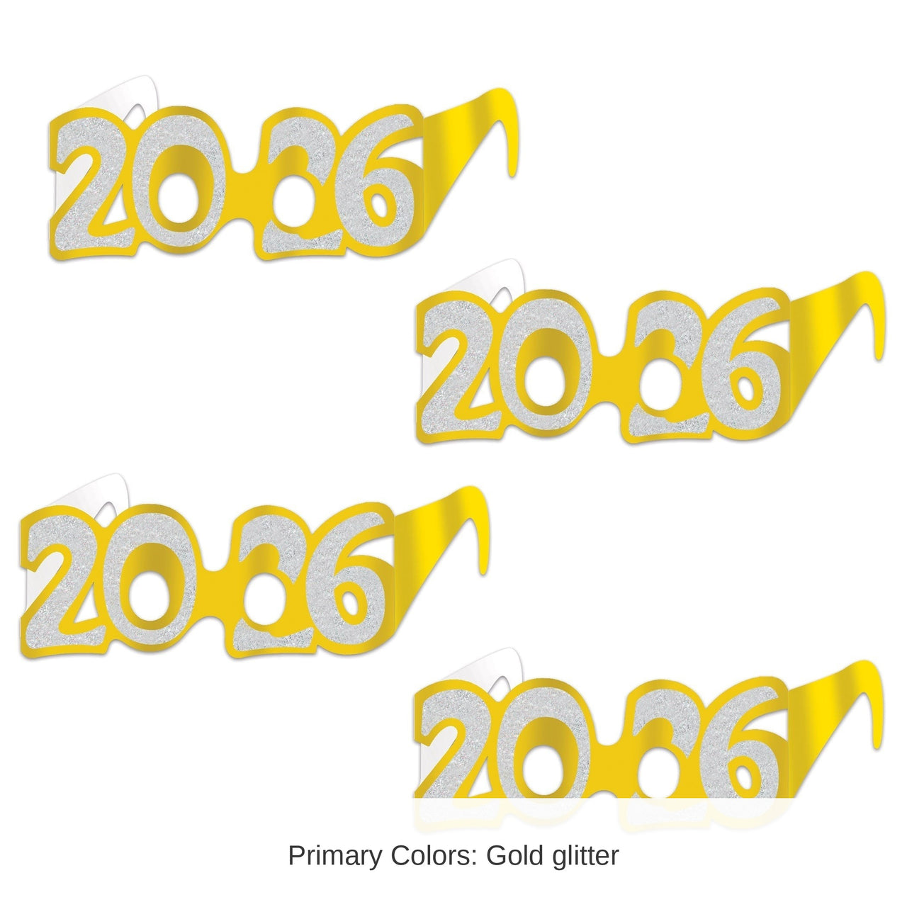 48 Pair Bulk Gold Glitter 2026 Eyeglasses New Year & Graduation Favors