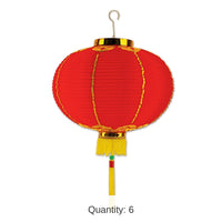 6 Pack Bulk 16 Inch-Good Luck Party Lantern with Tassel