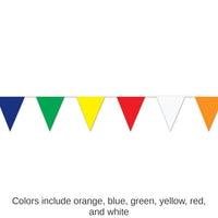 12 Pack Bulk 120 ft. Multi-Color Party Pennant Banner