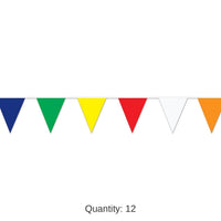12 Pack Bulk 120 ft. Multi-Color Party Pennant Banner