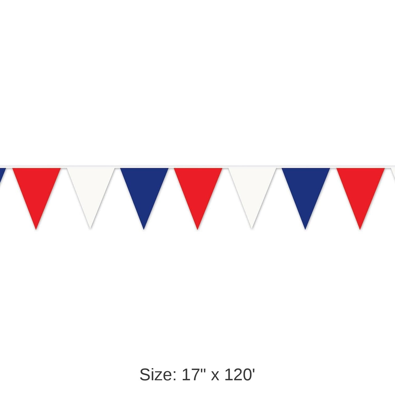 12 Pack Bulk 120 ft.- Red - White/Blue Party Pennant Banner