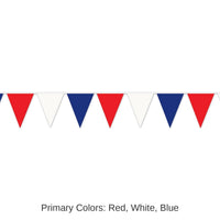 12 Pack Bulk 120 ft.- Red - White/Blue Party Pennant Banner