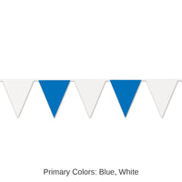 12 Pack Bulk Oktoberfest Blue/White Pennant Banner