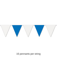 12 Pack Bulk Oktoberfest Blue/White Pennant Banner