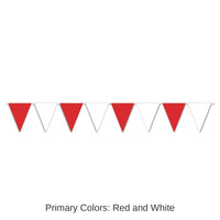 12 Pack Bulk Red/White Party Pennant Banner