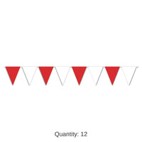 12 Pack Bulk Red/White Party Pennant Banner