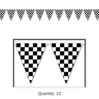 12 Pack Bulk 30 ft. Checkered Party Pennant Banner