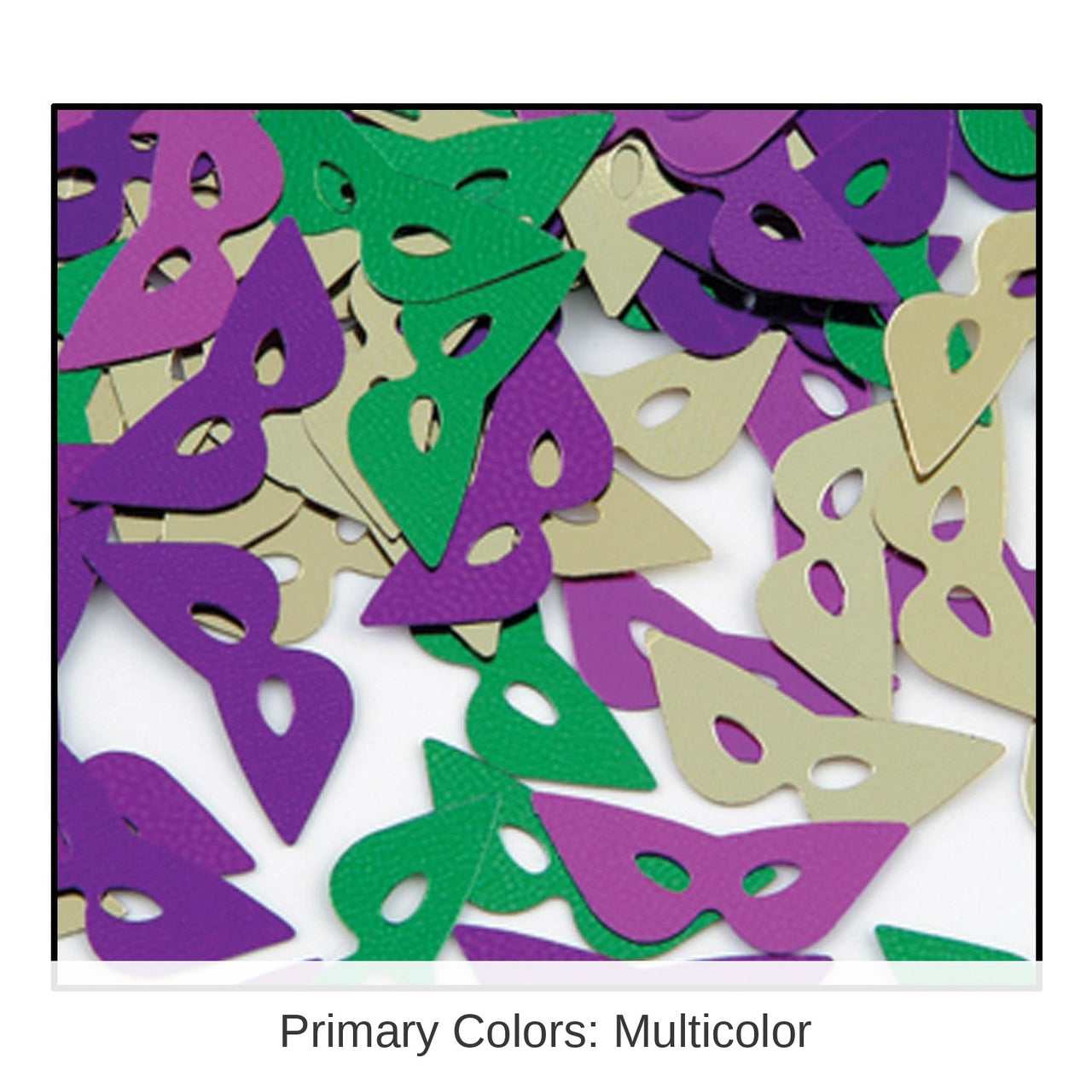 12 Pack Bulk Confetti Mardi Gras Masks Asst gold - green - purple (1 Oz per Pack)