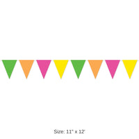 12 Pack Bulk Neon Pennant Banner