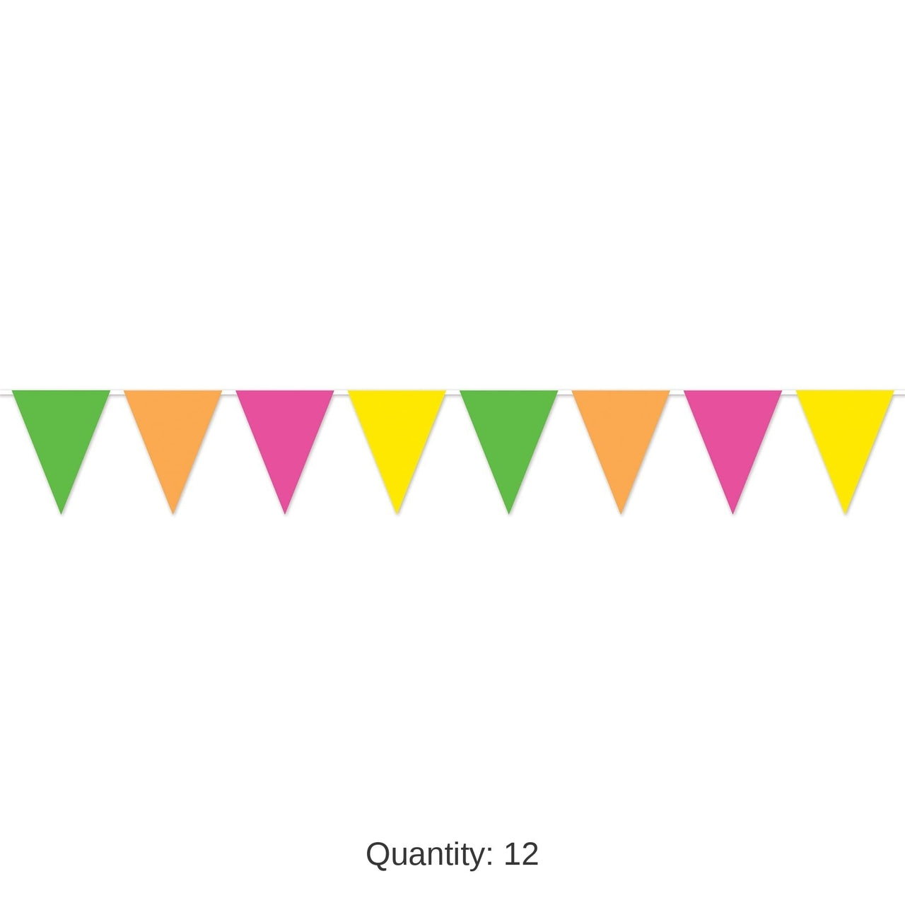 12 Pack Bulk Neon Pennant Banner