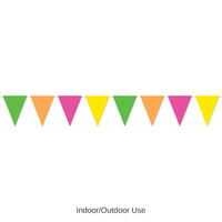 12 Pack Bulk Neon Pennant Banner