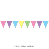 12 Pack Bulk Pastel Party Pennant Banner