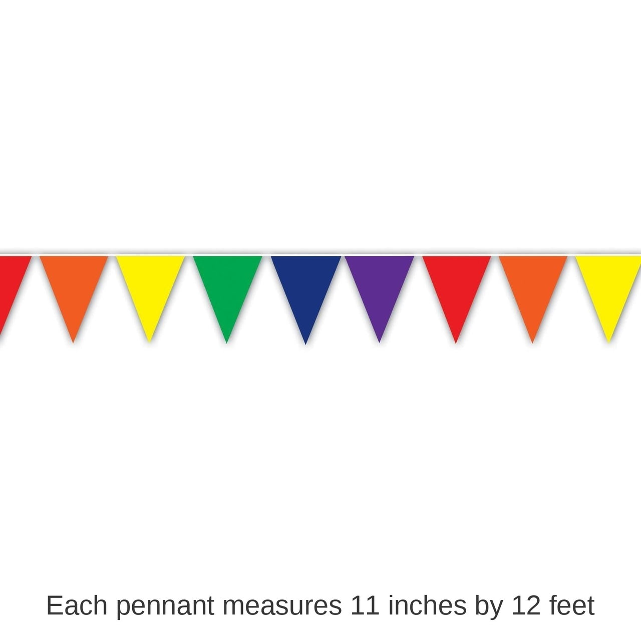 12 Pack Bulk Solid Rainbow Party Pennant Banner