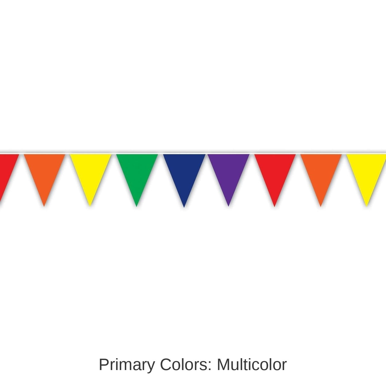 12 Pack Bulk Solid Rainbow Party Pennant Banner