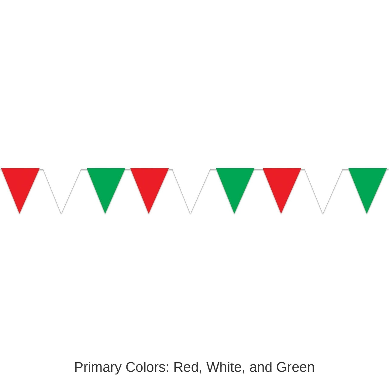 12 Pack Bulk 12 ft. Red - White/Green Party Pennant Banner