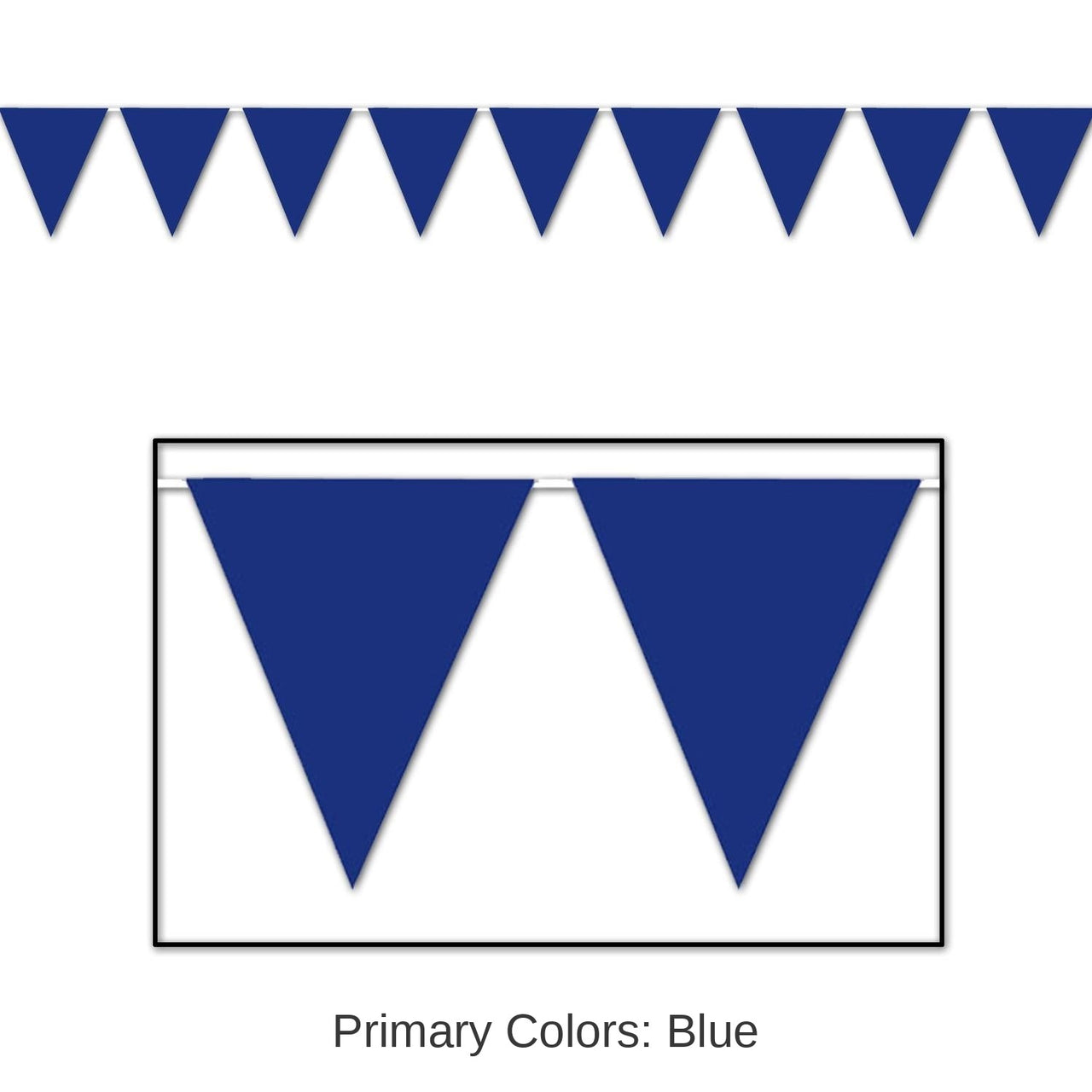 12 Pack Bulk Blue Party Pennant Banner