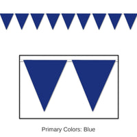 12 Pack Bulk Blue Party Pennant Banner