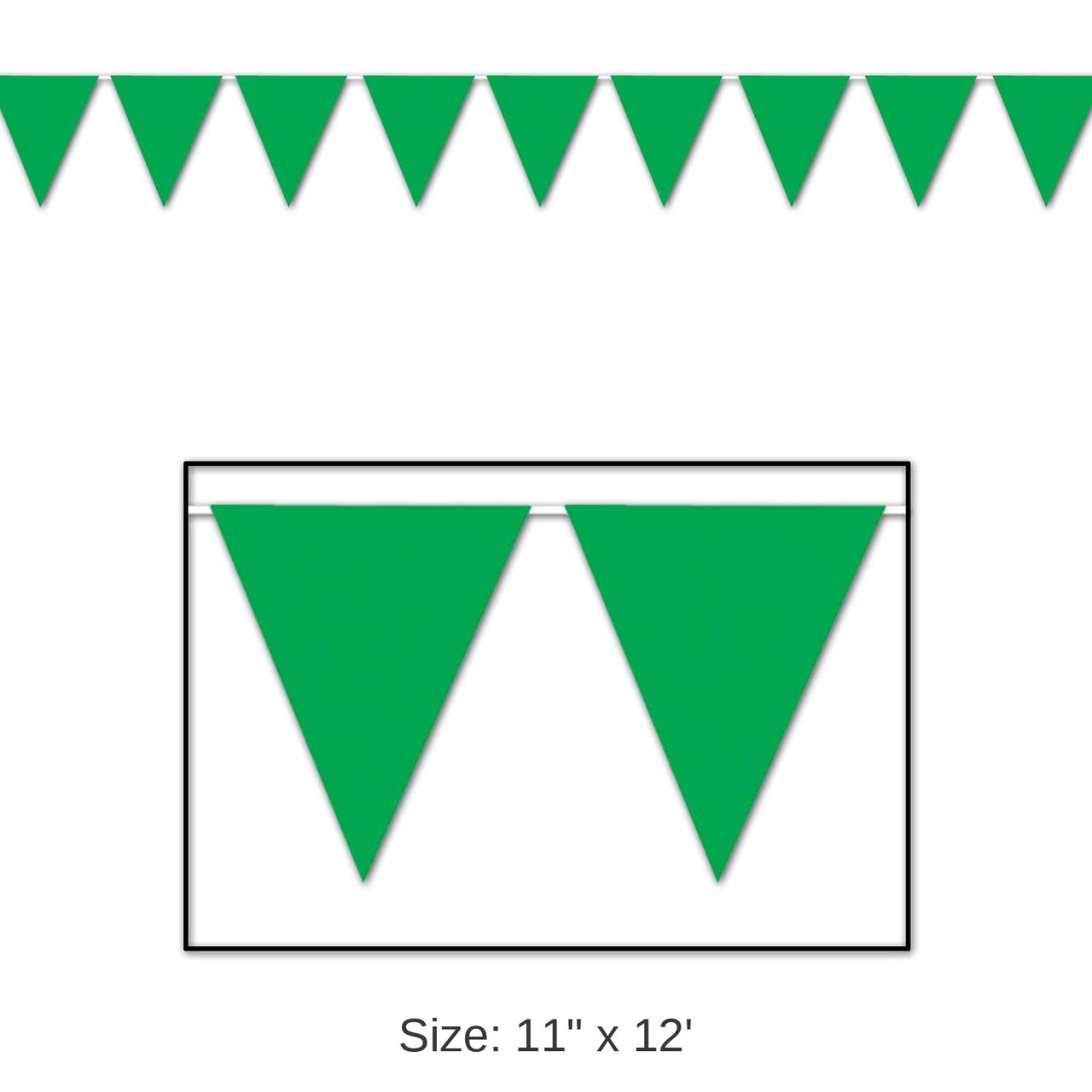 12 Pack Bulk Green Party Pennant Banner