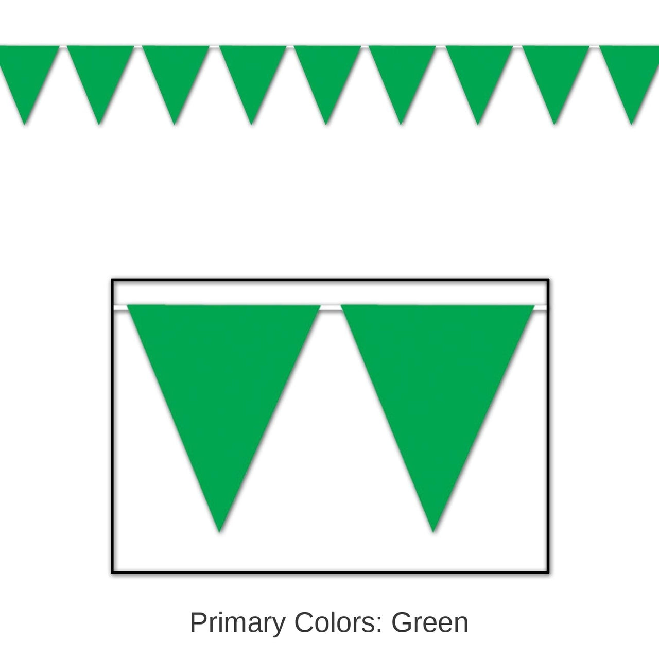 12 Pack Bulk Green Party Pennant Banner
