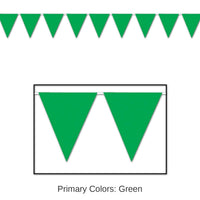 12 Pack Bulk Green Party Pennant Banner