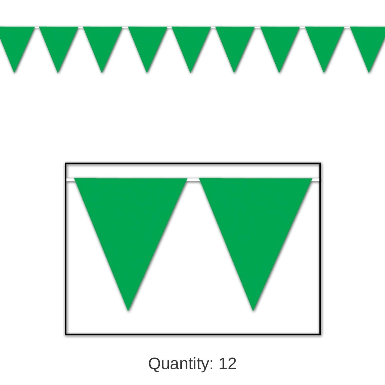 12 Pack Bulk Green Party Pennant Banner