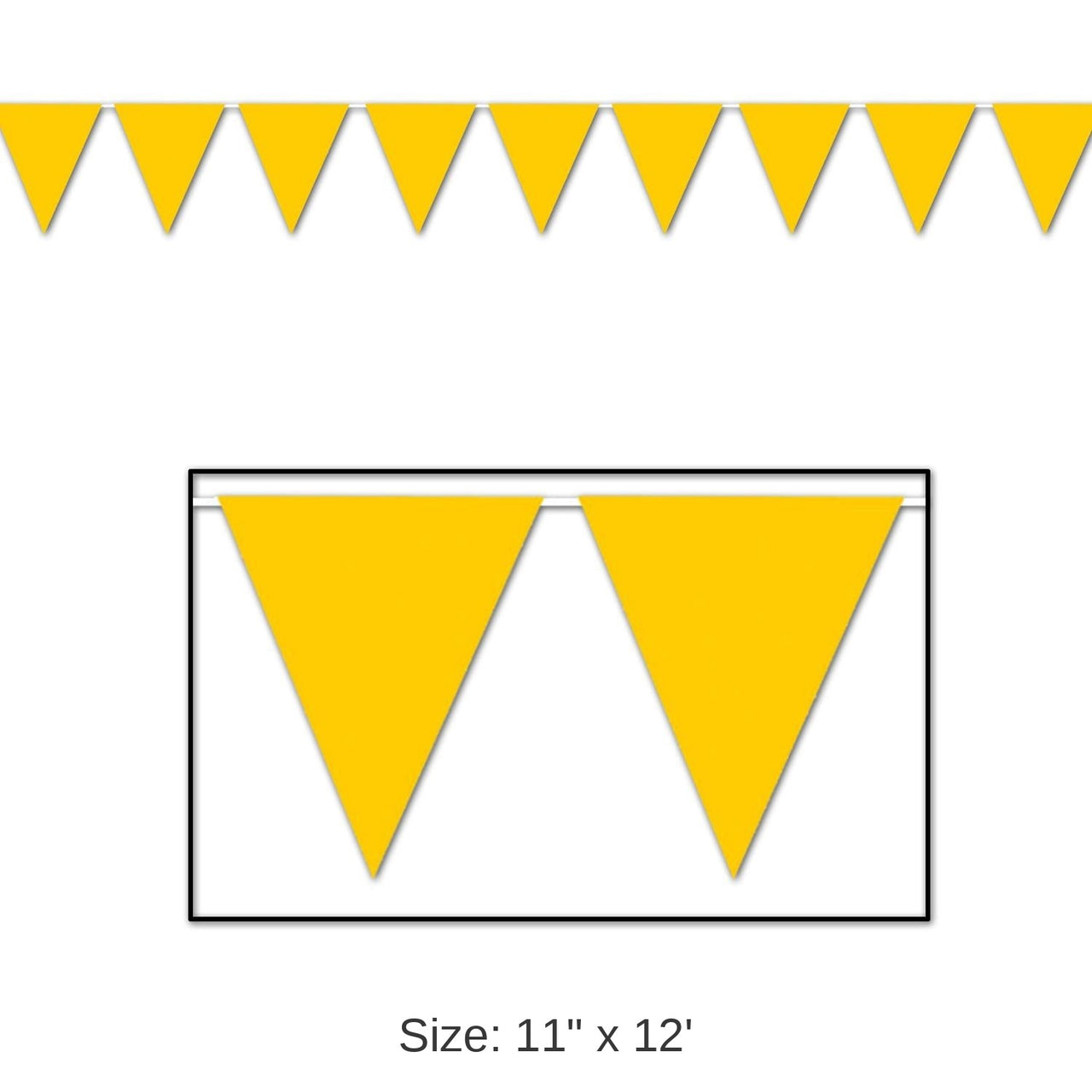 12 Pack Bulk Golden-Yellow Party Pennant Banner