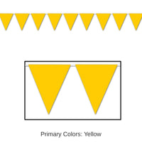 12 Pack Bulk Golden-Yellow Party Pennant Banner