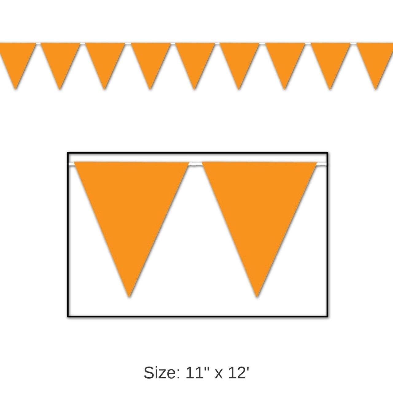 12 Pack Bulk Orange Party Pennant Banner