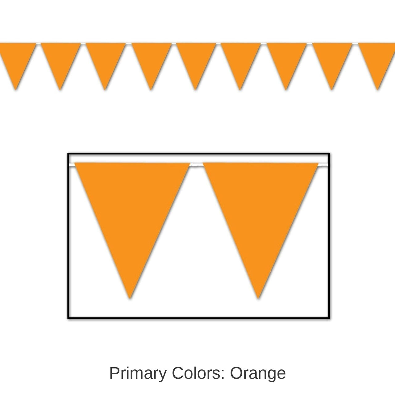 12 Pack Bulk Orange Party Pennant Banner