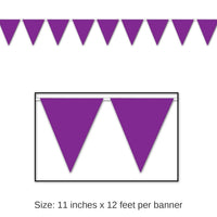 12 Pack Bulk Purple Party Pennant Banner