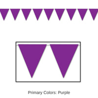 12 Pack Bulk Purple Party Pennant Banner