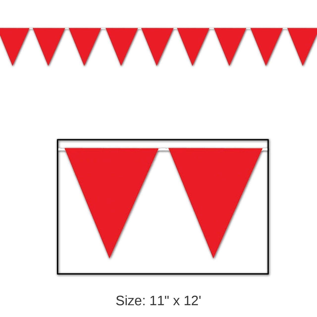 12 Pack Bulk Red Party Pennant Banner
