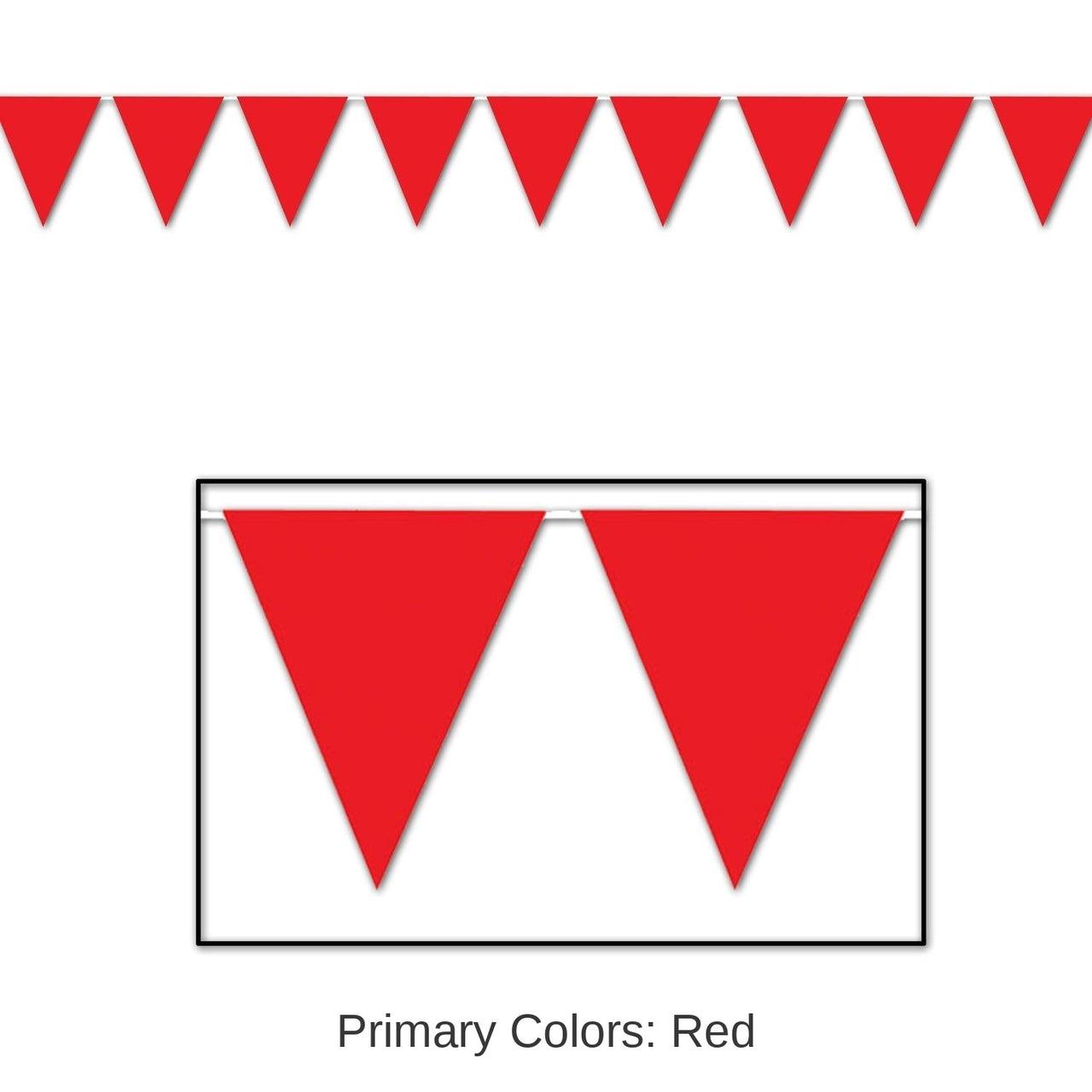 12 Pack Bulk Red Party Pennant Banner