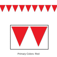 12 Pack Bulk Red Party Pennant Banner
