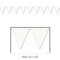 12 Pack Bulk White Party Pennant Banner