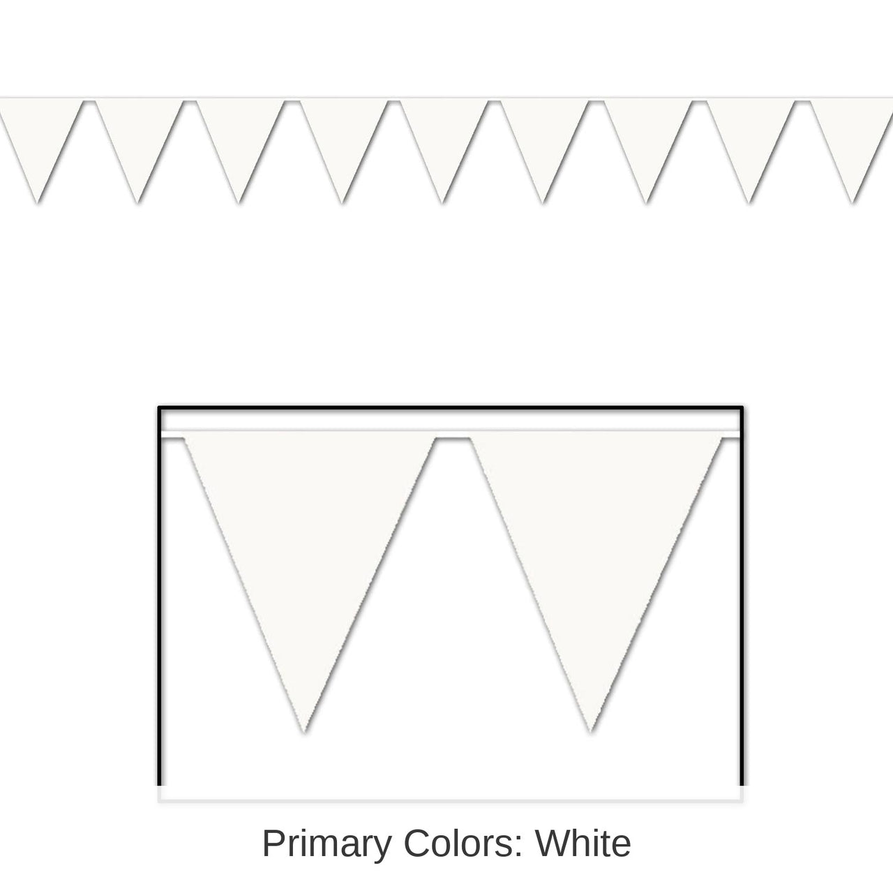 12 Pack Bulk White Party Pennant Banner