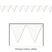 12 Pack Bulk White Party Pennant Banner