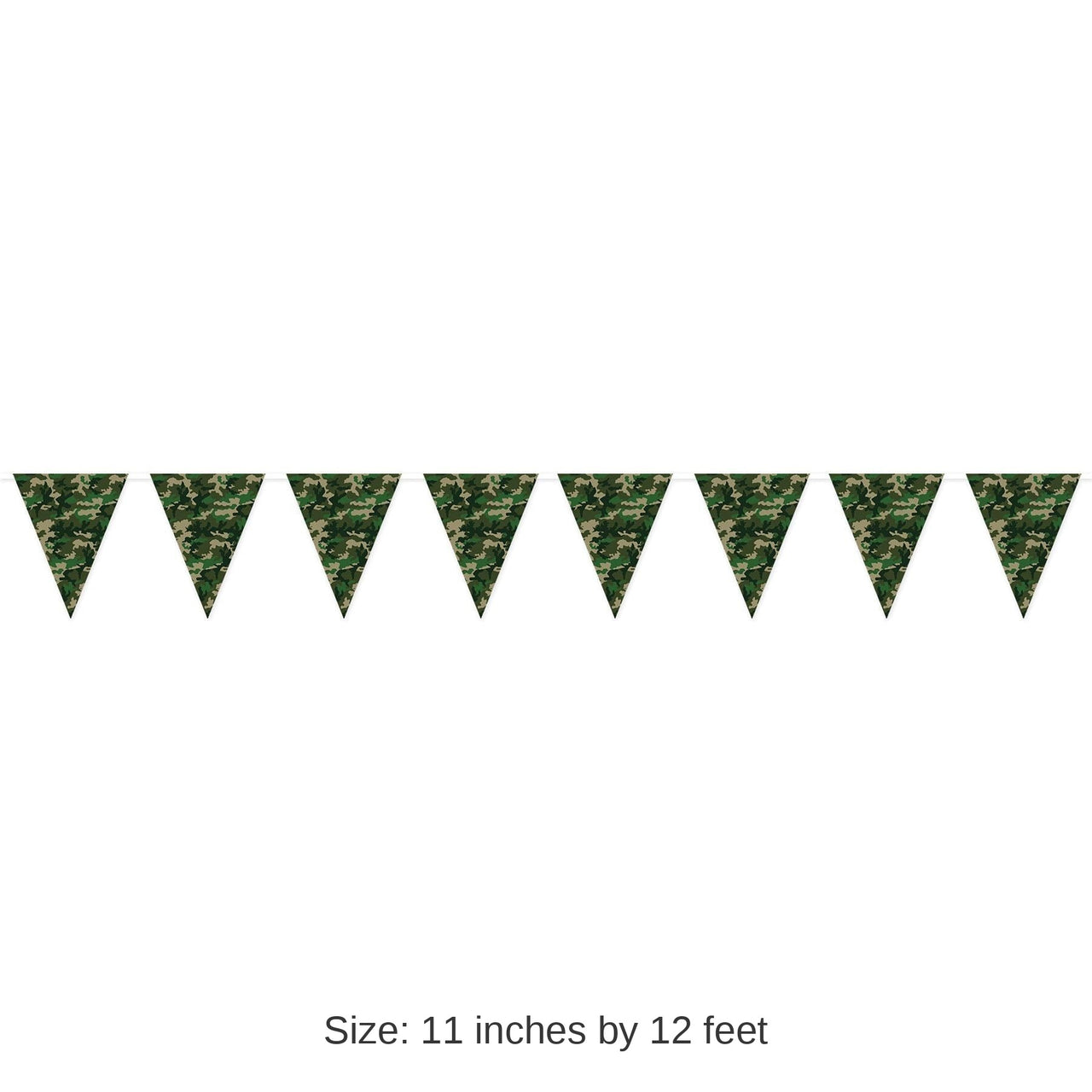 12 Pack Bulk Camo Pennant Party Banner