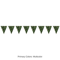 12 Pack Bulk Camo Pennant Party Banner
