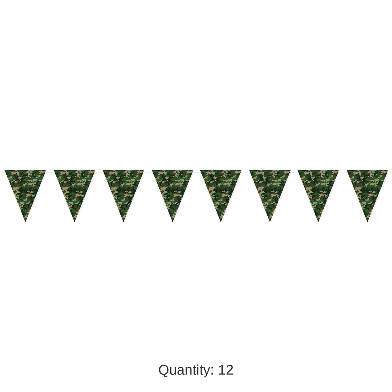 12 Pack Bulk Camo Pennant Party Banner