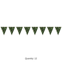 12 Pack Bulk Camo Pennant Party Banner