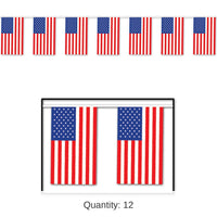 12 Pack Bulk American Flag Party Pennant Banner