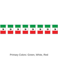 12 Pack Bulk Fiesta Mexican Flag Pennant Banner