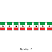 12 Pack Bulk Fiesta Mexican Flag Pennant Banner