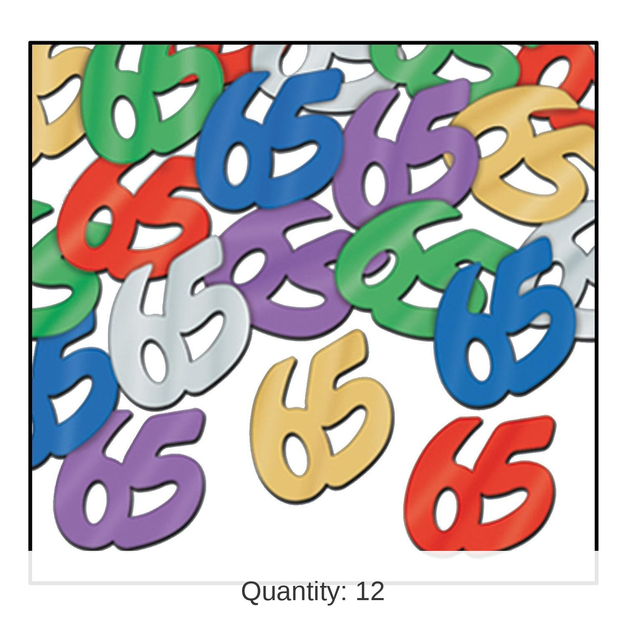 12 Pack Bulk Confetti 65th Birthday Party Silhouettes multi-color (0.5 Oz/Pkg)