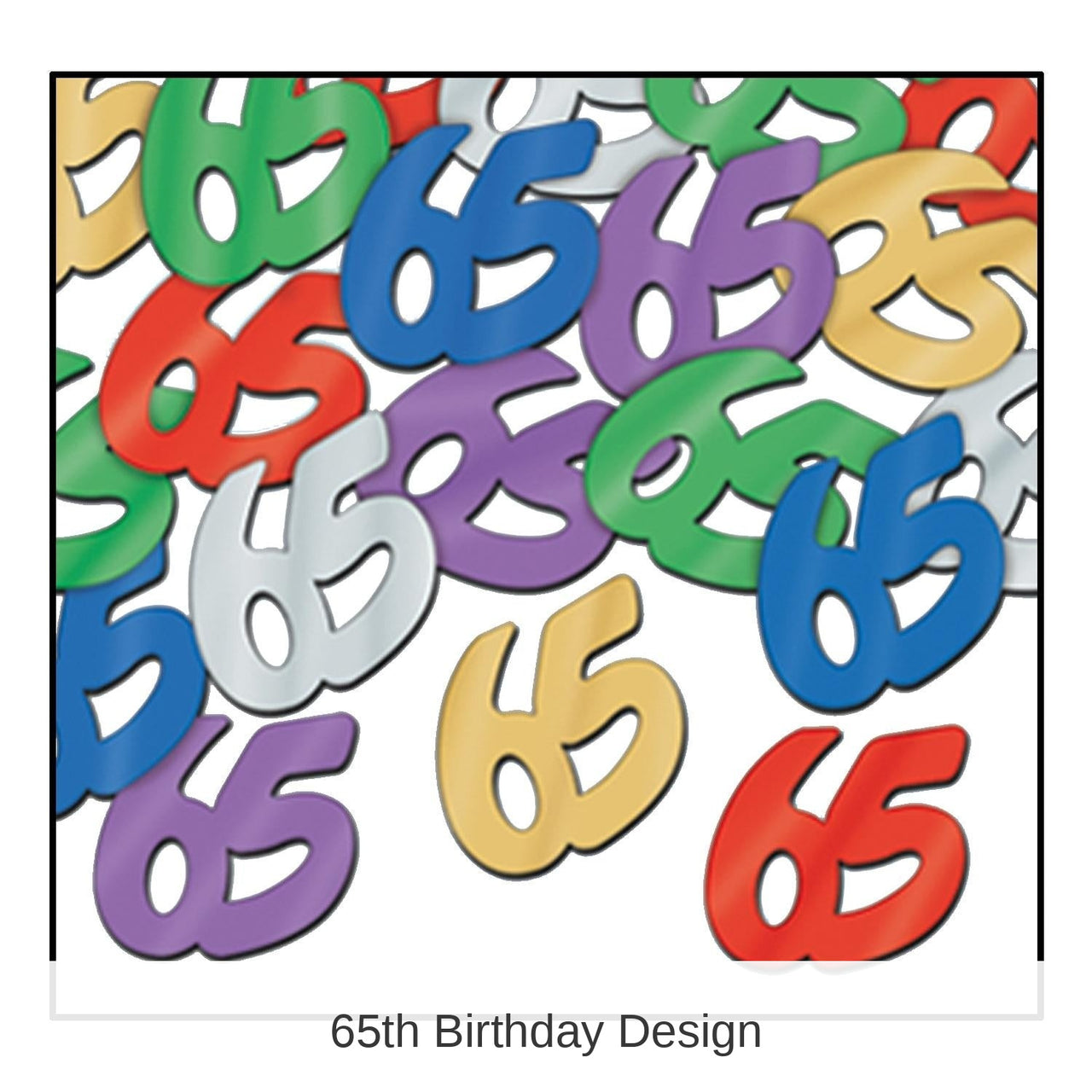 12 Pack Bulk Confetti 65th Birthday Party Silhouettes multi-color (0.5 Oz/Pkg)