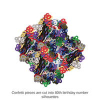 12 Pack Bulk Confetti 80th Birthday Party Silhouettes multi-color (0.5 Oz/Pkg)